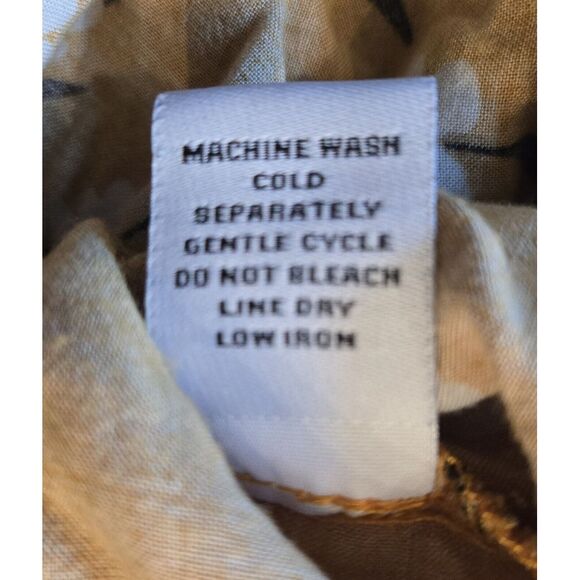 EMMA & MICHELE Women's Slip On Dress Size XL Mustard‎ Black White Floral - Picture 4 of 5